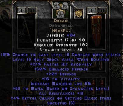 Dream Rune Word in Demonhead